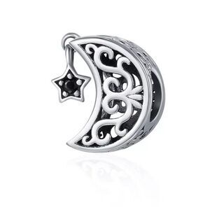 925 Silver Moon & Star Charm